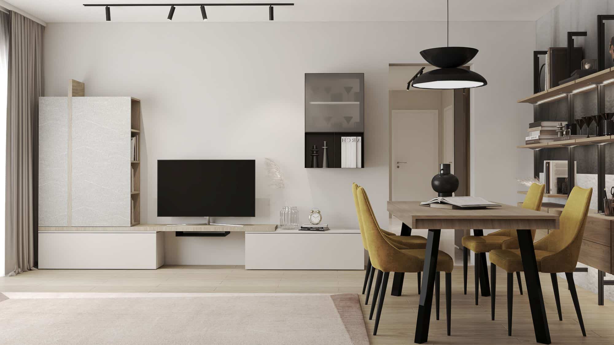 h4l MILLENNIUM randare A3.4 interior, japandi design