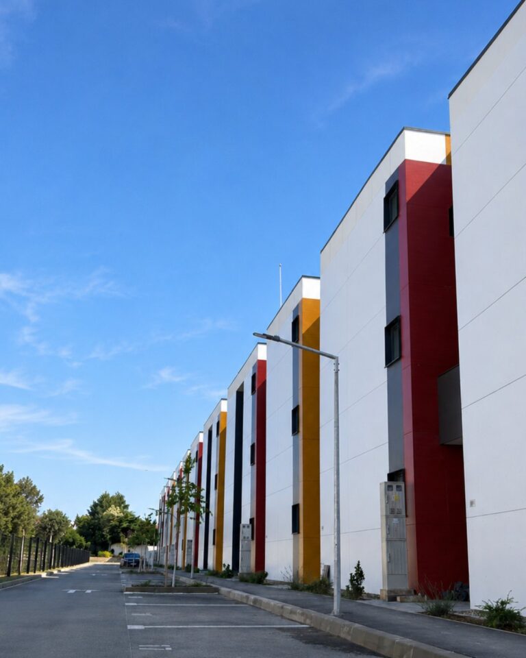 Townhouse-uri P+2 cu fatade colorate in cartierul The Village by h4l